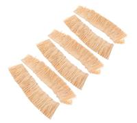 ibasenice 6pcs Tiki Hut Skirting Roof Artificial Palm Thatch Roll for Themed Display UV Resistant Realistic Texture Khaki Synthetic Grass Material Outdoor Installations