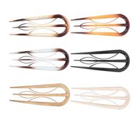 ibasenice 6pcs U Shaped Hair Pins Forks for Women French Hair Clips Plastic Material Versatile Use Elegant Style for Special Events and Daily Life