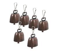 ibasenice 6pcs Vintage Pet Bells Loud Sound Crafting Bells for Pet Accessories Decorative Cowbell Pendants for Keychains Unique Tone for Various Uses Antique Finish