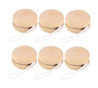 ibasenice 6pcs Wooden DIY Graffiti Yo-yo Balls for Portable Drawing Rustic Unfinished Craft Balls for Creative Outdoor Play