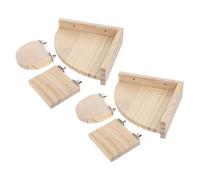 ibasenice 6pcs Wooden Hamster Cage Platforms Natural Solid Standing Boards for Parrots Chinchillas Rats Versatile Cage Accessories with Practical Jumping Stands and Stable Texture