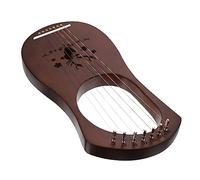 ibasenice 7 String Wooden Lyre Harp Set Retro Style Instrument Rounded Edge Long Sustain Full Accessories Random Colour