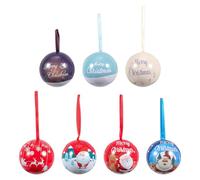 ibasenice 7pcs Christmas Candy Box in Tinplate Small Boxes for Treats Random Style Xmas Candy for Holiday Goody and Sweet Empty