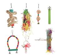 ibasenice 7PCS Colorful Bird Chewing Set Interactive Handmade Foraging for Parrots Parakeets Cockatiels Lovebirds Promote Exercise Chewing Instincts Random Color