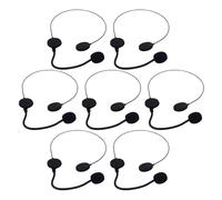 ibasenice 7pcs Fake Microphone Headset Prop Set for Rock Star Costume, Black Simulation Mic Accessories for Cosplay, Festival Party, Singing, and Role Playing