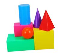 ibasenice 7Pcs Large Geometric Model Smooth Shapes Cube Cylinder Prism Educational for Learning Geometry Cognition Portable Gift for Preschoolers