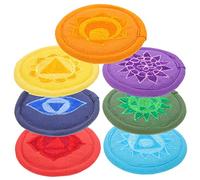 ibasenice 7pcs Tibetan Bowl Pad Prayer Bowl Pad Singing Parts Comfortable Embroidered Mats with Delicate Buddhism Style Preventing from Bumping Assorted Color for Meditation and Yoga