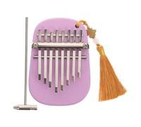 ibasenice 8-key Purple Oval Kalimba Thumb Piano Mini Wooden Finger Instrument for Beginners with Full Accessories and Box, Portable Music Tool for Travel and Outdoor Practice