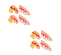 ibasenice 8 Pcs Halloween Fake Teeth Set Scary Cosplay False Dentures for Women and Men Party Props for Masquerade Costume Haunted House and Horror Theme Events