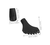 ibasenice 8 sets Black Trekking Pole Tips Replacement Walking Stick Caps with Shock Absorbing Shoe-shaped Foot Design for Enhanced Traction and Stability Pavement Rock and Trail Fits Hiking