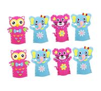 ibasenice 8 Sets DIY Fabric Animal Hand Puppet Making Kit Non-woven Material Creative for Storytelling Educational Gift for Boys