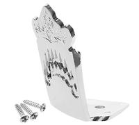 ibasenice 8-String Mandolin Tailpiece Metal Accessory Chrome Finish Decorative Pattern Includes Screws and Installation Kit