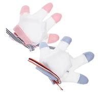 ibasenice 8pairs Thumb Sucking Stop Gloves Breathable Cloth Mittens for Prevents Finger Sucking Scratching Comfortable Fit for Newborns Finger