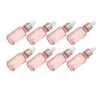 ibasenice 8pcs 20ml Glass Dropper Bottles Reusable Leakproof Essential Oil Bottles with Smooth Thick Pink Glass for Home and Travel Small Cosmetic Dispensing