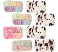 ibasenice 8pcs Assorted Colour Elastic Flannel Wrist Wash Bands for Washing Your Face with Water Absorption, Comfortable and Soft Wrist for Doing Chores Or Spa Use