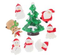 ibasenice 8pcs Christmas Miniature Ornaments Snowman Santa Reindeer Tree Dollhouse Decor for DIY Crafts Safe Holiday Decorations
