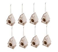 ibasenice 8PCS DIY Wooden Birdhouse Kit for Painting and Crafting Educational Hanging Bird House for Classroom Parties and Family Bonding Develops Creativity and Fine Motor Skills