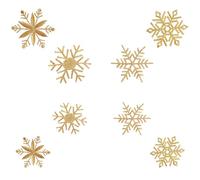 ibasenice 8pcs Golden Snowflake Christmas Patch Set for Decorating Clothes, Polyester Embroidered Applique Patches Mix Style, Handy and Long-time Use for Festive Holiday