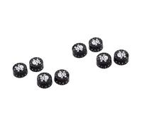 ibasenice 8pcs Guitar Tone Knobs Volume and Control Knobs Skull Pattern Rotary for Electric Guitar Parts Replacement Black Accessories