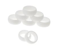 ibasenice 8Pcs Men's Silicone Rings White Sports Fitness Rings Protective Body Build Decorative Exercise Bands for Workout and Outdoor Activities