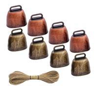 ibasenice 8pcs Metal Farm Bells Vintage Rustic Style Lost Grazing Bell Ideal for Cattle Sheep Horse