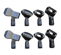 ibasenice 8pcs Microphone Clips Spring-loaded U-shaped and Egg-shaped Holders, Mic Stand Clips Female Adapter for Handheld and Wireless Microphones, Compatible Mic Holder Set for Studio and Live Use