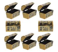 ibasenice 8Pcs Mini Pirate Treasure Chest Set - Vintage Style Realistic Small Treasure Box Model 5.8Cm for Party Decorations, Dollhouse Accessories, and ’ Birthday Favors