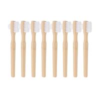ibasenice 8pcs Nylon Medium-Hard Double-Sided Denture Brush Dual-Angle Heads for Travel Denture Cleaning Gum Prosthetic Teeth Care Aligner Cleaning Brush