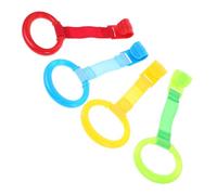 ibasenice 8pcs Plastic Nursery Pull Rings for Crib and Bed Hanging, Easy to Use Walking Training Rings, Comfortable to Hold Baby Learning Standing Toy for Nursery Practice