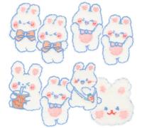 ibasenice 8pcs Rabbit Shape Embroidered Patches Decorative Sewing Patches Mixed Style Chenille Cloth Fabric Good Hand Feel Repairing for Tailor Shop Skirt Hair Accessories Random Style
