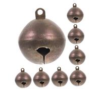 ibasenice 8pcs Small Vintage Copper Bells for Dog Collars Durable Pet Collar Charms with Built Hanging Rings Deep Melodious Sound for Attention Resistant Crafting Accessories