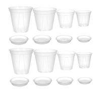 ibasenice 8pcs Transparent Plastic Nursery Pots with Root Control Technology Breathable Succulent and Orchid Planters Large Capacity Indoor Outdoor Flower Containers for Garden and Balcony