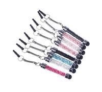 ibasenice 8pcs Universal Luxury Crystal Capacitive Pens with Domed Tip for Phone and Tablet, Metal and Plastic Touch Screen Stylus Pens with Easy Storage, for Mobile Phone Random Color