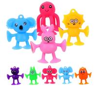 ibasenice 9pcs Animal Suction Cup for Early Educational Learning Sensory Bath with Cute Cartoon Shapes to Hand Eye Coordination and Promote Cognitive Development