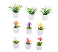 ibasenice 9pcs Artificial Potted Plants Miniature Potted Plants Pot Decorations Figurines Simulation Decoration Mini Dollhouse Miniature Terracotta Pots Faux