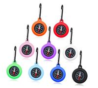 ibasenice 9pcs Clip Compass with Carabiner and Shockproof Mini Handheld Navigation Tools for Hiking Camping Mountaineering Outdoor Adventures