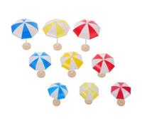 ibasenice 9pcs Mini Parasol Umbrella for Dollhouse and Fairy Garden Plastic Mini Beach Umbrellas in Red Yellow Blue Multisize Decorative Terrarium Decor and Sand Table Accessories for Craft