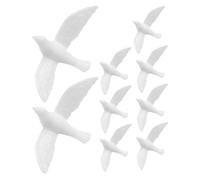 ibasenice 9pcs Mini White Dove Figurines Resin Miniature Birds for Crafts Wedding Cake Decoration Hand-painted Realistic Small Pigeon Models for Dollhouse and Garden Terrarium Ornaments