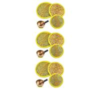 ibasenice 9pcs Singing Bowl Pads Embroidered Song Design Sound Bowl Mats for Meditation Accessories