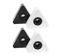 ibasenice Abs Mic Logo Stand for Reporters and Interviewers with Large Logo Display Triangle Microphone Flag Station Portable 4pcs Set Microphone Accessories for Interview Mic Holder