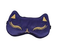 ibasenice Adjustable Artificial Silk Sleeping Eye Mask for Travel and Bedroom Use Supple Cartoon Cat Design with Light-Blocking Comfort for Insomnia Relief and Deep Sleep Aid
