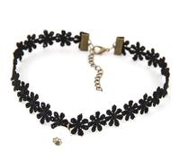 ibasenice Adjustable Black Lace Choker Necklace for Women with Small Pendant, Retro Harajuku Style, Comfortable Wearing, for Wedding and Matching Your Apparel