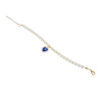 ibasenice Adjustable Blue Resin Dog Collar with Artificial Pearls and Stylish Gems, Practical Pet Neck Decor for Small Animals, for Festivals and Celebrations, Size 20-25cm