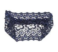 ibasenice Adjustable Navy Lace Headband with Hollow Plum Blossom Pattern and Elastic Band, Elegant Classic Hair Accessory Covers the Head for Daily Life and New Year
