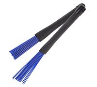 ibasenice Adjustable Nylon Wire Drum Brushes Pair Blue with Storage Bag, Retractable Snare Drumstick Accessories for Jazz and Percussion Instruments