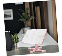 ibasenice Adjustable Pink Desktop Music Stand for Sheet Music and Textbooks Foldable Portable Reading Holder with Page Clips Stable Multi-Instrument Use for Piano Guitar Violin