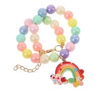 ibasenice Adjustable Small Dog Necklace Colorful Candy Bead Collar for Puppies and Kittens Lightweight Comfortable Pet Jewelry Accessories for Cats and Dogs Secure Fit for Parties and Daily