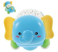 ibasenice Adorable Musical Crawling Elephant for Boy Girl Light Projection Educational Crawling Hand Eye Coordination Development for Soft Sound and Light Guidance for Early Learning