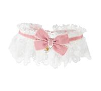 ibasenice Adorable Pink Lace Bow Pet Collar Adjustable for Cats and Dogs Lightweight Comfortable Decorative Kitten and Puppy Neck Accessory for Daily Wear Parties Weddings Photos