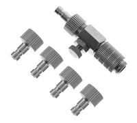 ibasenice Airbrush Connector Quick Release Adapter with Pressure Adjustment Knob, Metal 1/8 Inch Thread Connection for Ceramic and Car Painting, Silver Airbrush Hose Coupler